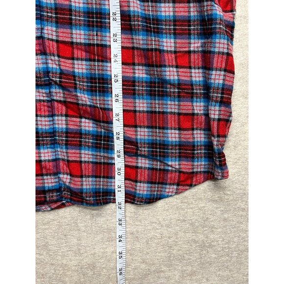 Vintage Outdoor Exchange Red Plaid Flannel Button Down Shirt Men's XL Tall - Picture 9 of 9